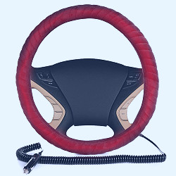 Amazon.com: VaygWay Car Heated Steering Wheel Cover - 12v Black Soft Plush  Warmer Car Steering Wheel Heater - Premium Quality 15